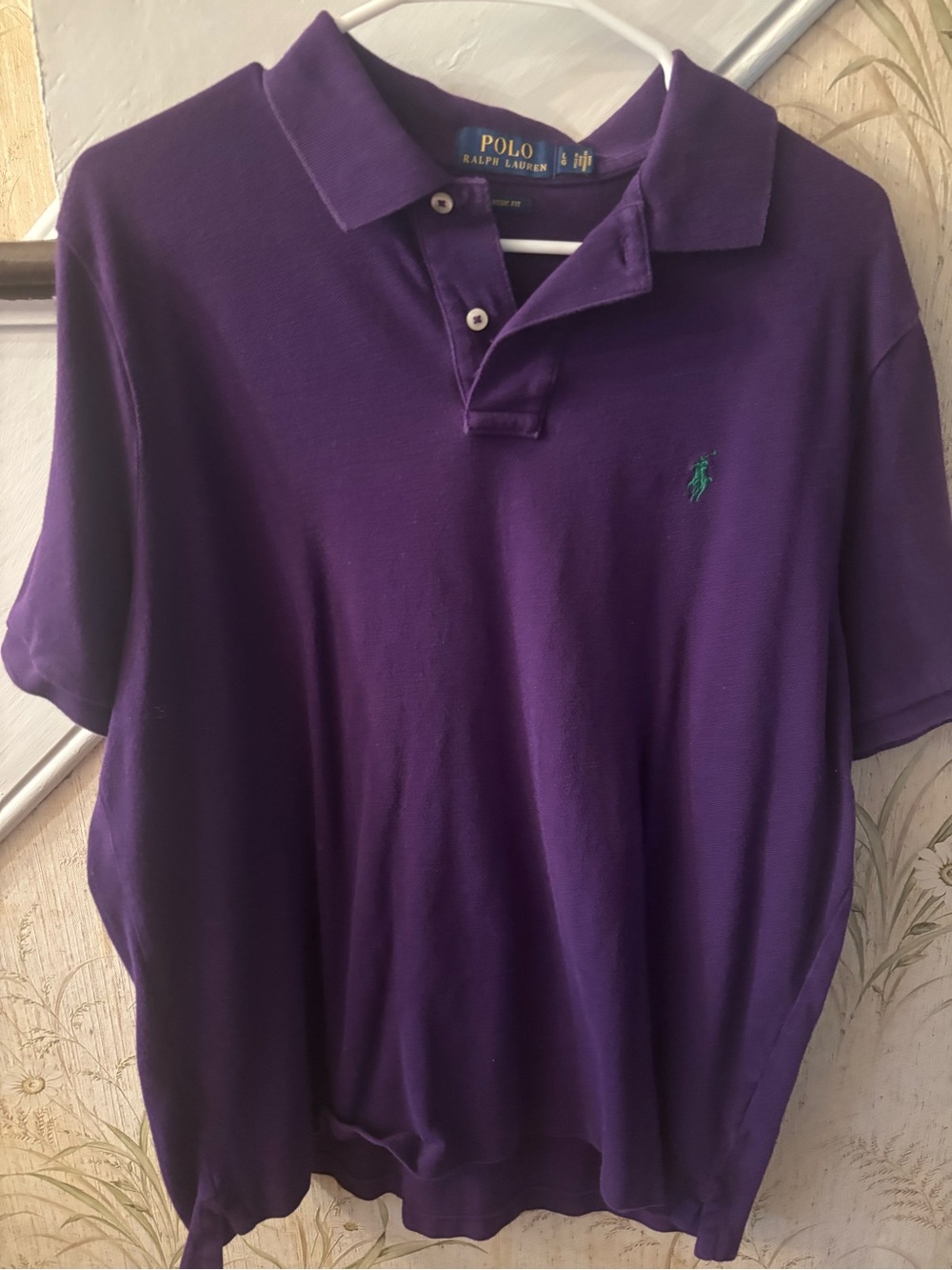 Ralph Lauren Purple Polo Shirt with Green Pony